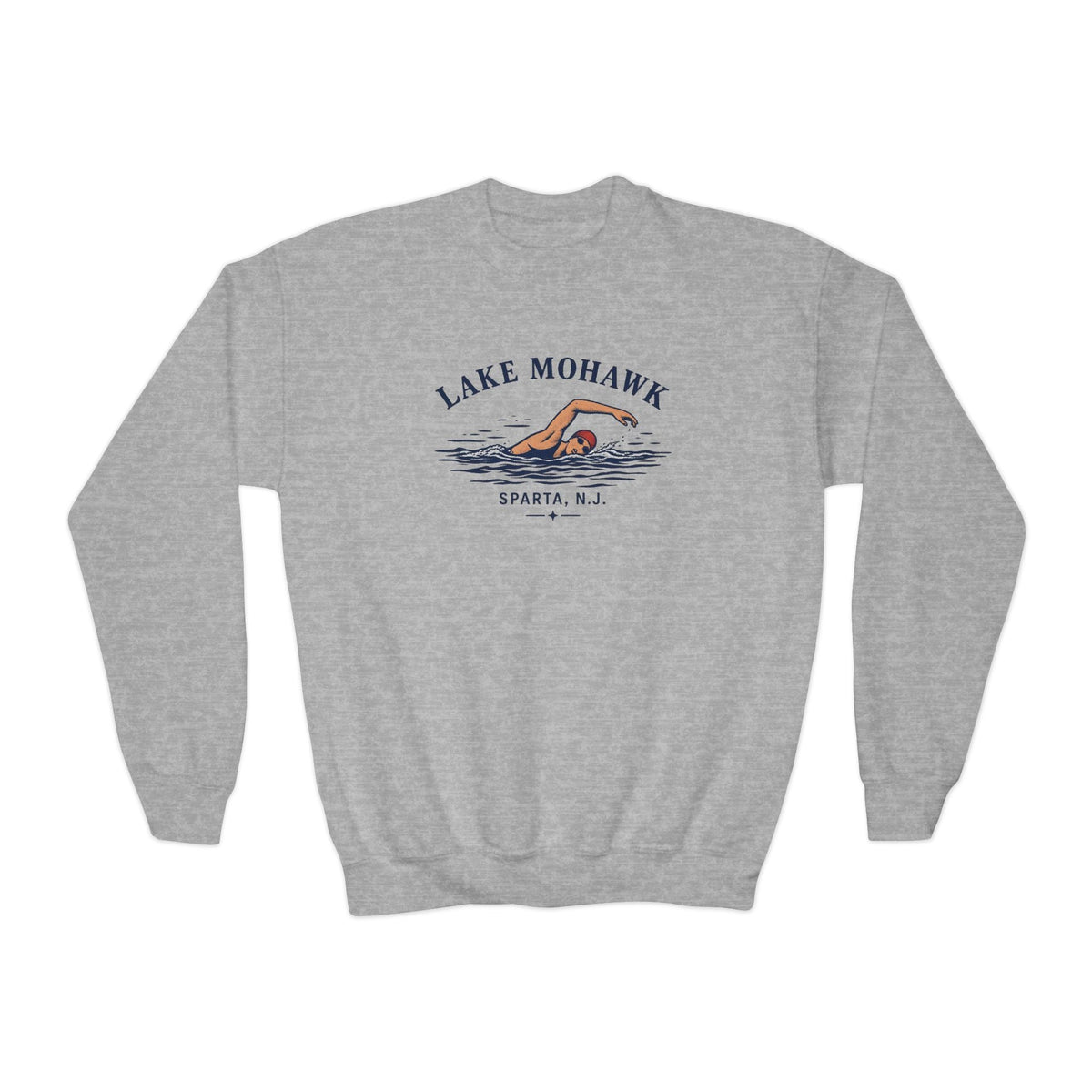 Lake Mohawk Retro Youth Crewneck - Shop Lake Mohawk - Sport Grey / XS