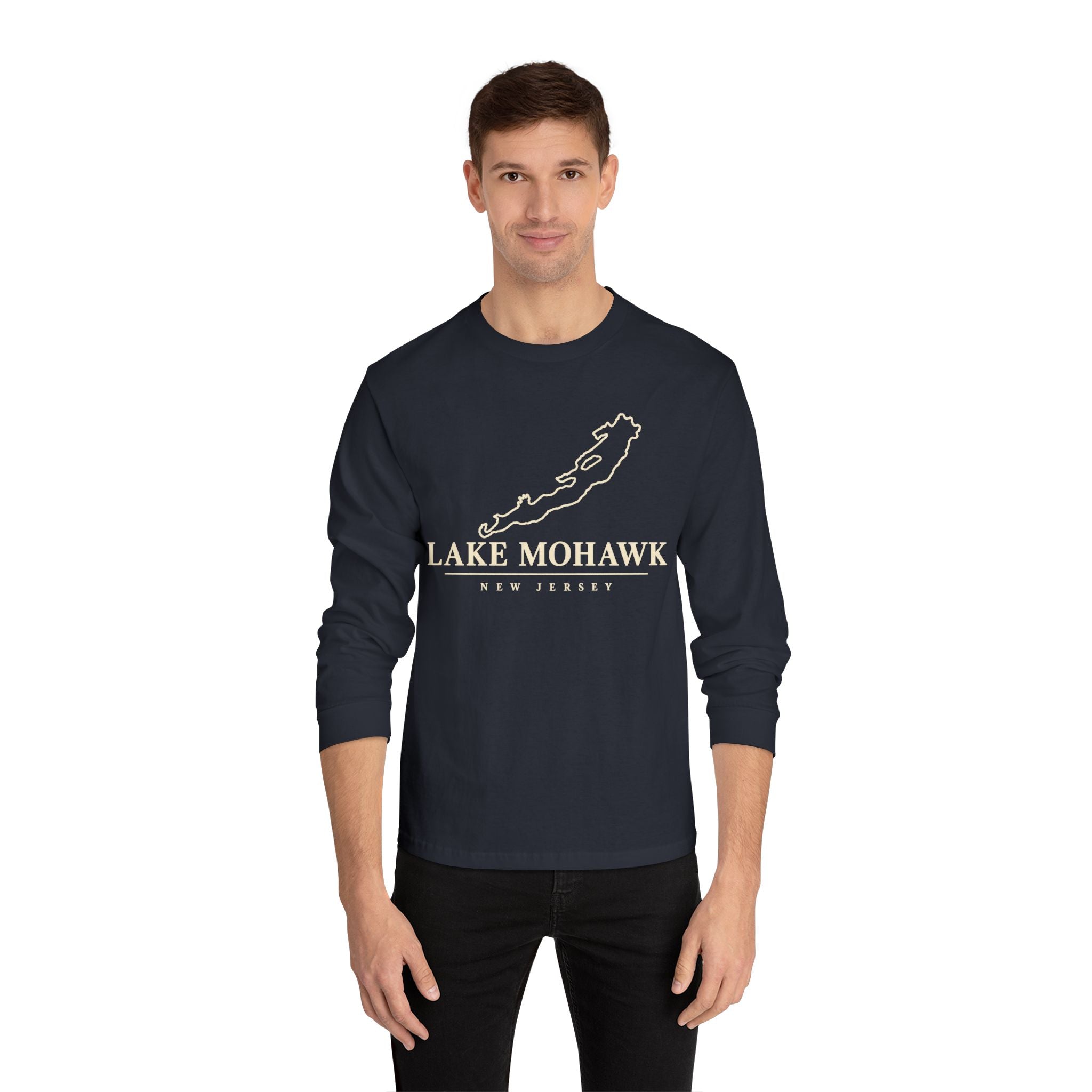 Lake Mohawk Minimal Lake Map Long Sleeve
