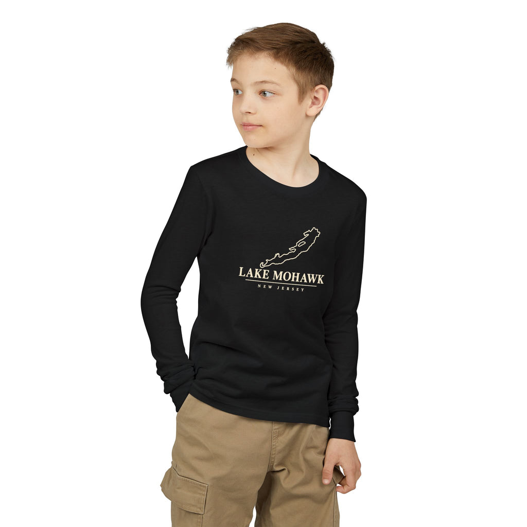 Lake Mohawk Minimal Lake Outline Youth Long Sleeve