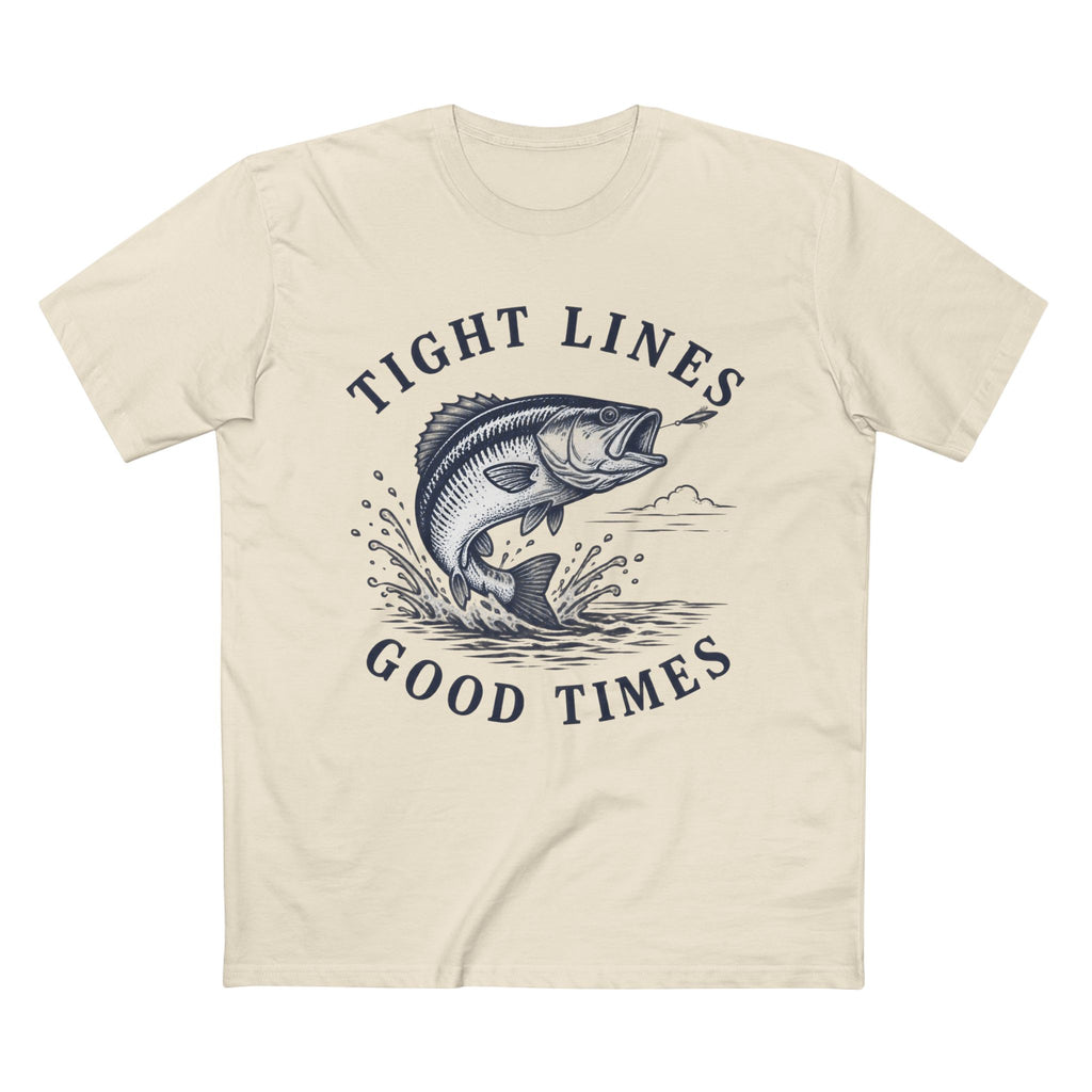 Tight Lines, Good Times T-Shirt - Shop Lake Mohawk - S / Natural