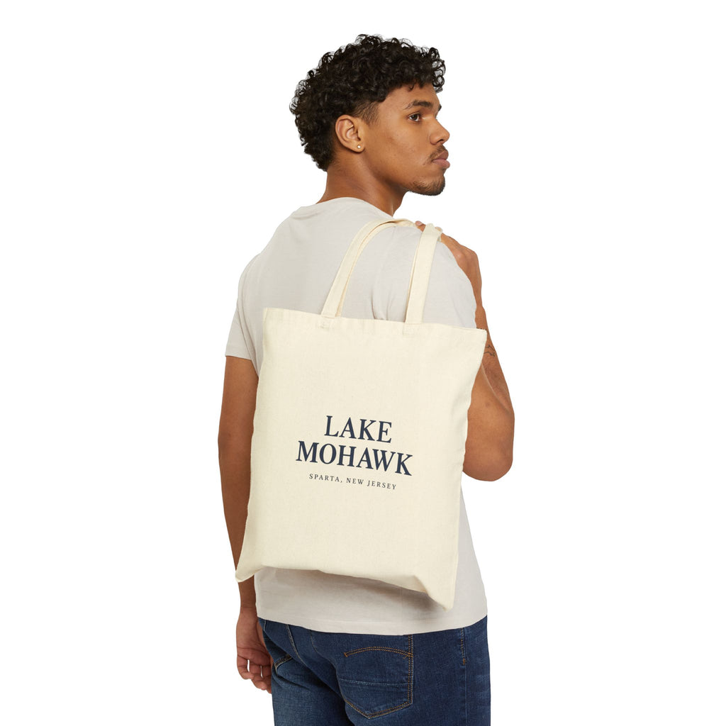 Lake Mohawk Canvas Tote Bag — Minimalist Cotton Grocery & Beach Shopper