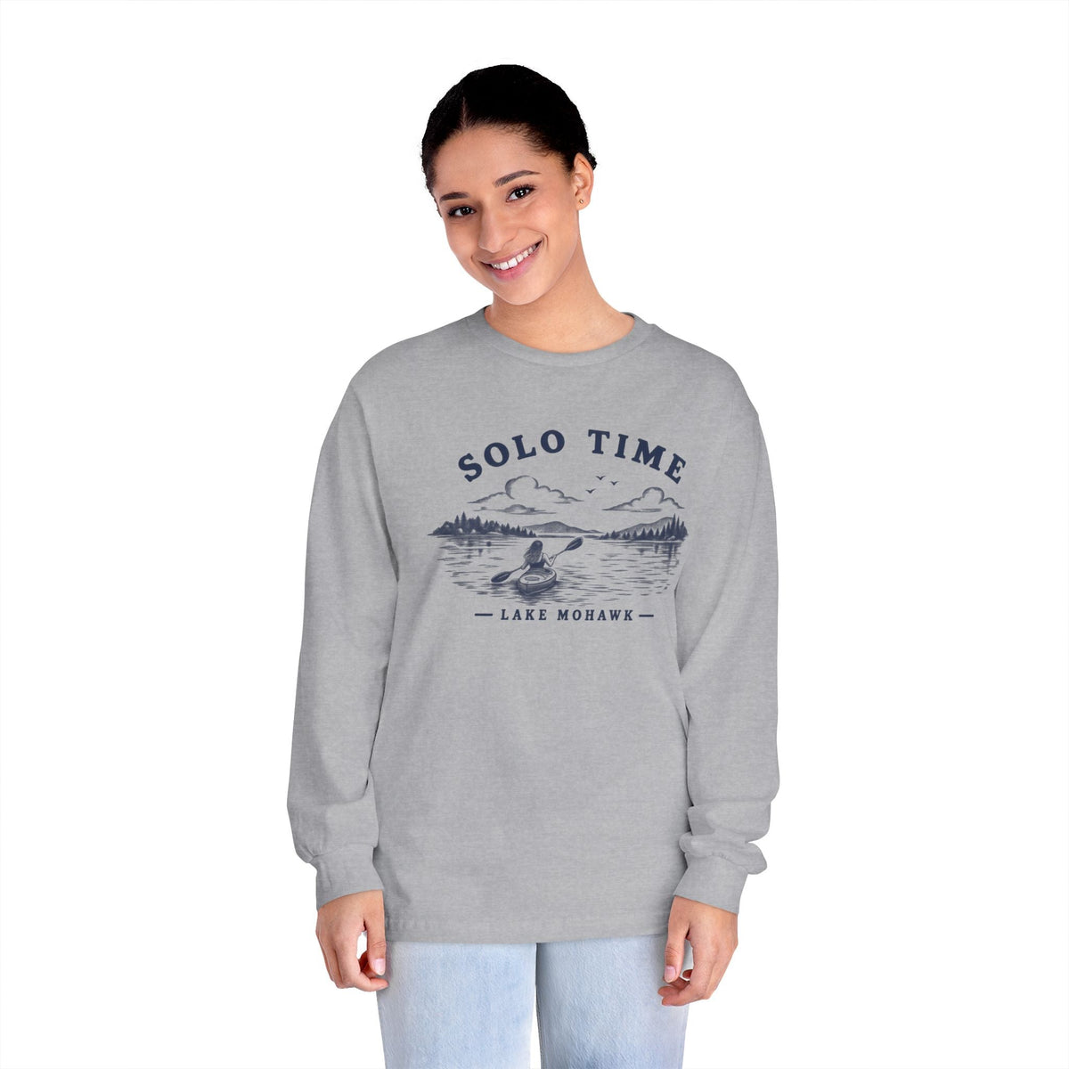Solo Time Long Sleeve Tee — Lake Mohawk Kayaking Shirt - Shop Lake Mohawk
