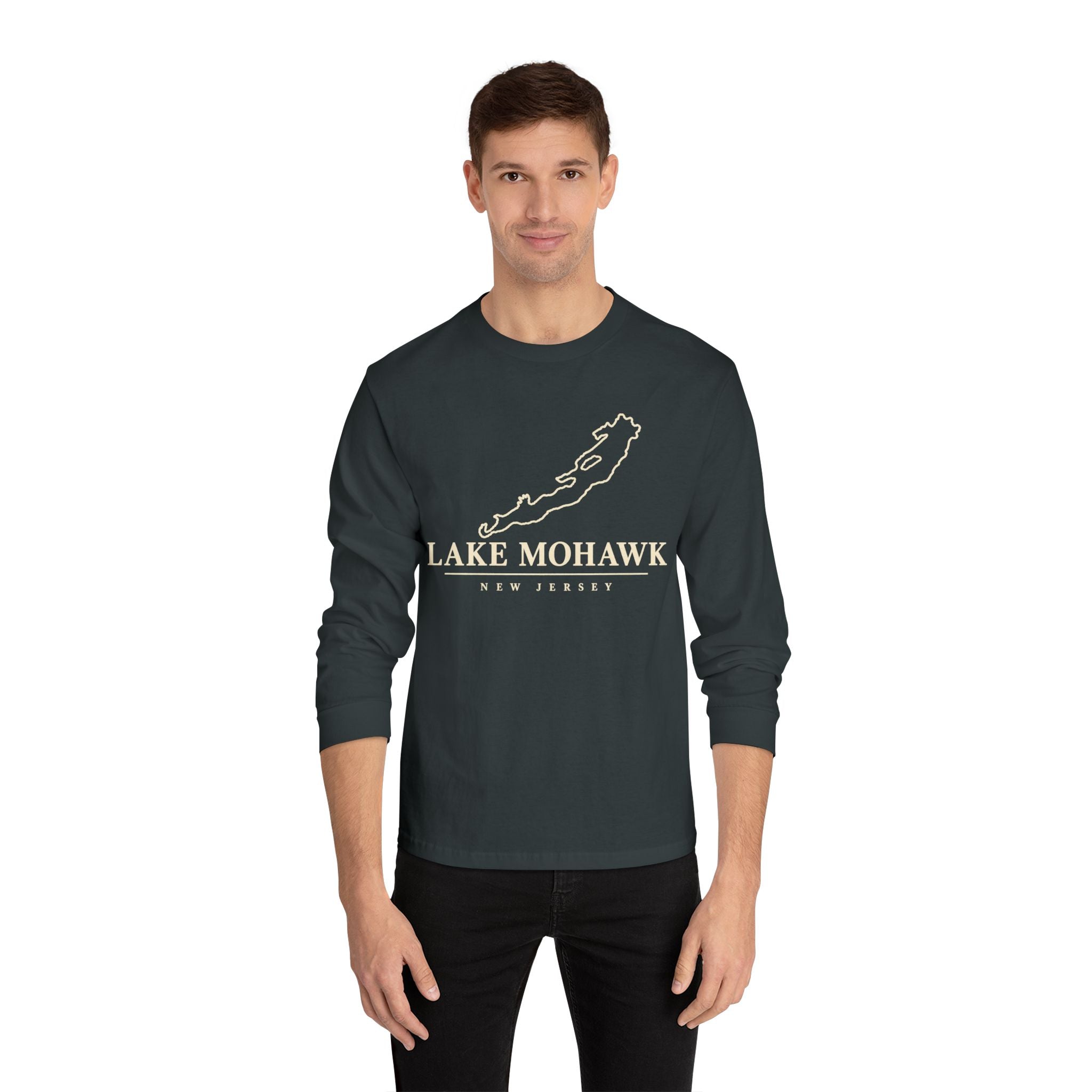 Lake Mohawk Minimal Lake Map Long Sleeve