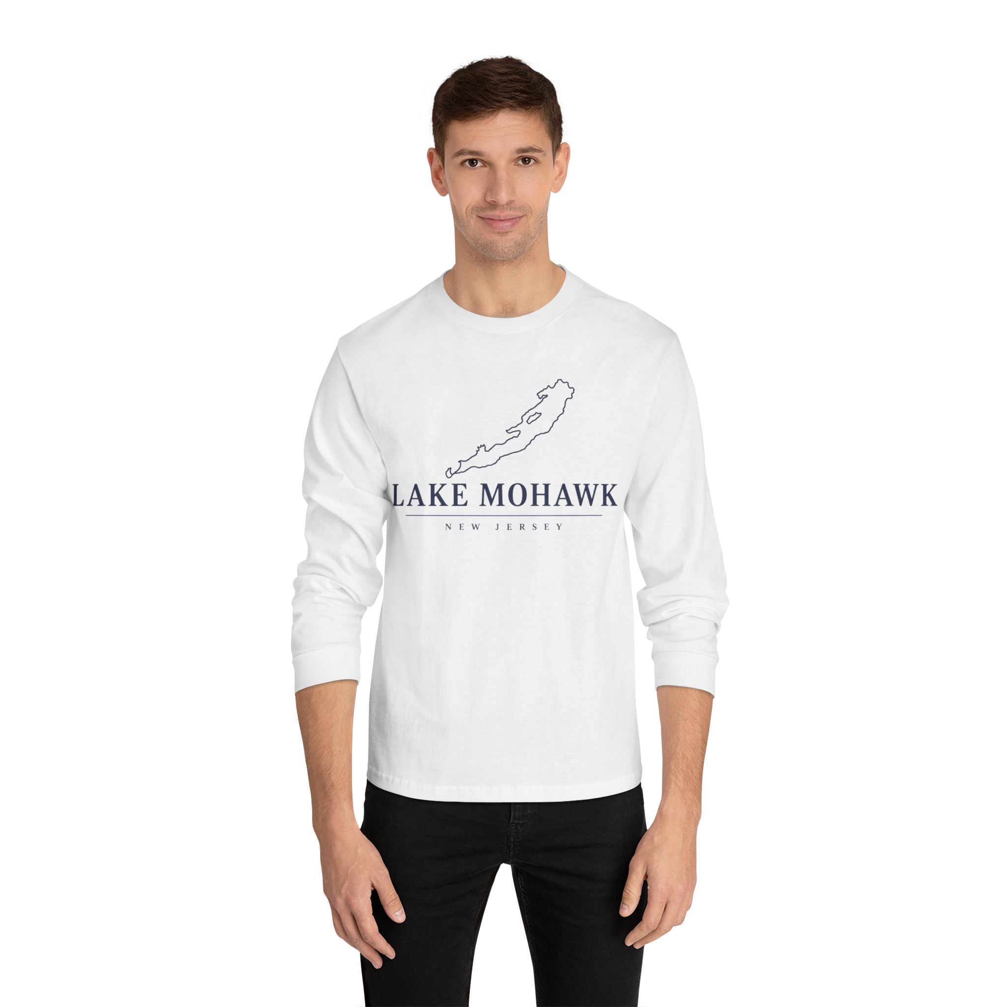 Lake Mohawk Minimal Lake Map Long Sleeve