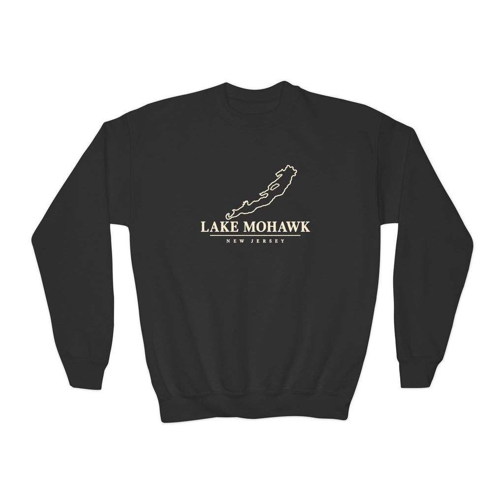 Lake Mohawk Map Youth Crewneck - Shop Lake Mohawk - Black / XS