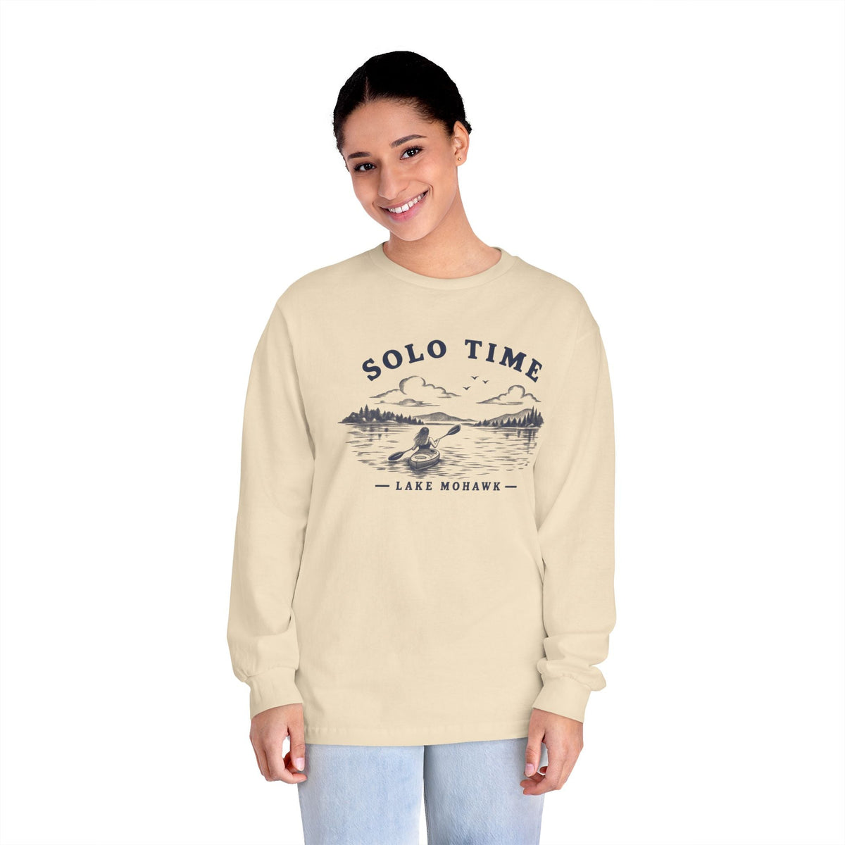 Solo Time Long Sleeve Tee — Lake Mohawk Kayaking Shirt - Shop Lake Mohawk